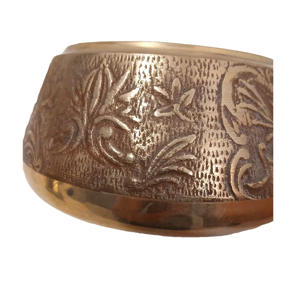 Exotic Copper Sauce Pot Wood Handle Hammered Design Fondue Party Vintage Patina